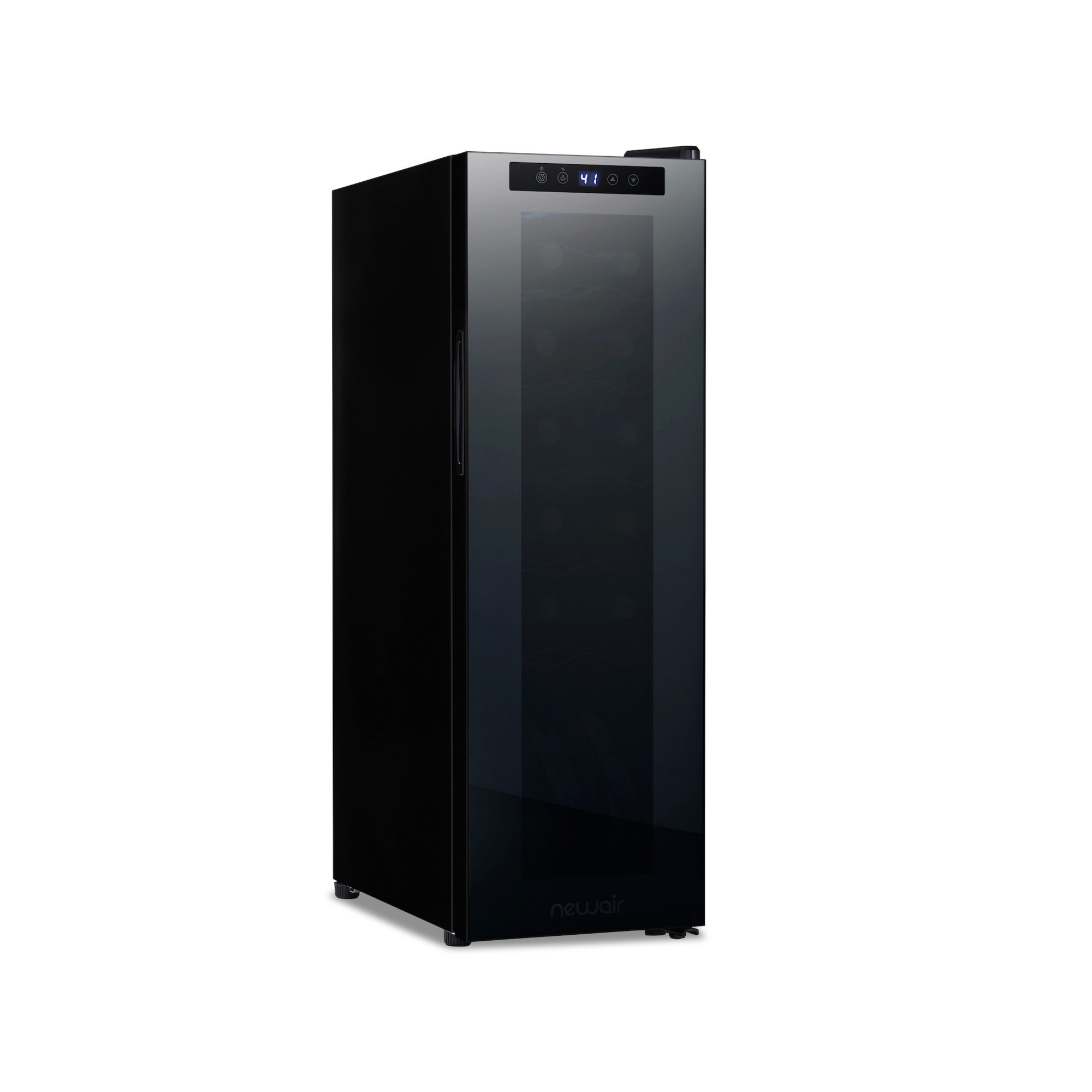Newair, Wine Cooler Refrigerator 12 Bottle Mirrored Fridge, Bottle Capacity 12 Model# NWC012BK00